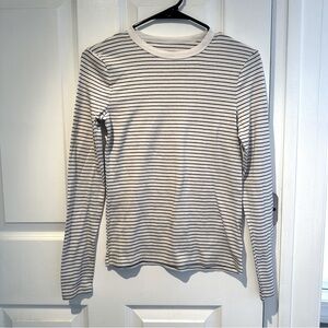 A New Day White & Black Striped Long-Sleeve Tee